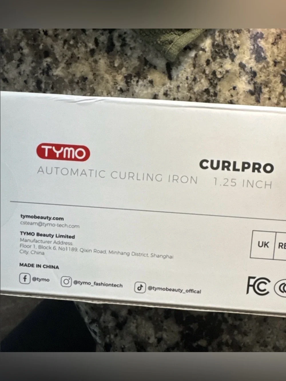 NIB! TYMO Automatic Rotating Ionic Curling Iron Wand 1.25